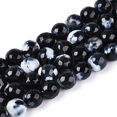 Dyed & Heated Natural Fire Crackle Agate Beads Strands G-N359-01B-01-1