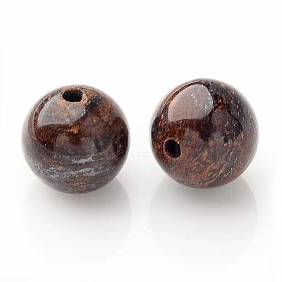 Round Natural Bronzite Beads X-G-P059A-01-1