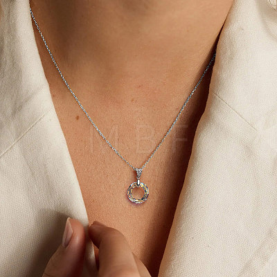 925 Sterling Silver Glass Pendant Necklaces NJEW-C048-01A-1