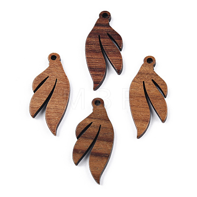 Natural Walnut Wood Pendants WOOD-T023-19-1