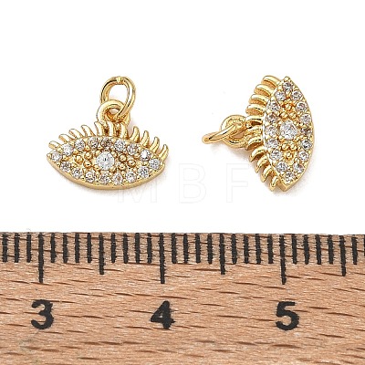 Brass Micro Pave Cubic Zirconia Charms CU-CBAF0F8-17C-G-1