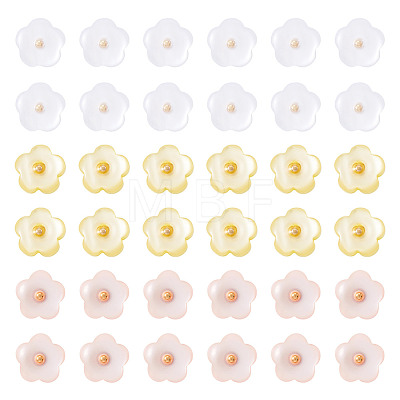 60Pcs 3 Colors 1-Hole Resin Buttons RESI-TA0004-42-1