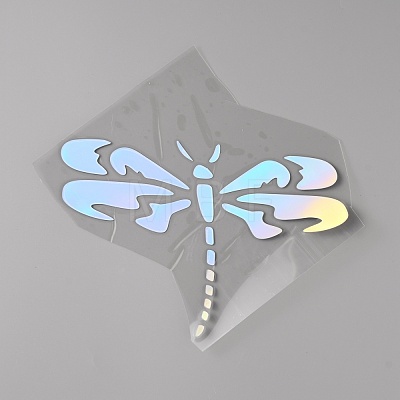 Dragonfly Reflective PET Plastic Car Decals DIY-WH0030-38B-1