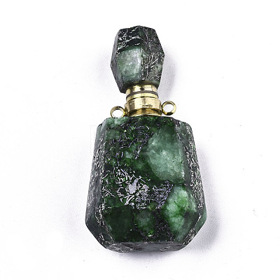 Assembled Synthetic Pyrite and Imperial Jasper Openable Perfume Bottle Pendants G-R481-13A-1