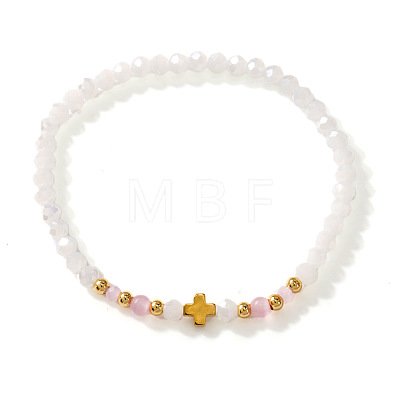 Round Cat Eye & Glass Beaded Stretch Bracelets XO2453-1