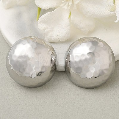 304 Stainless Steel Half Round Stud Earrings for Women EJEW-M089-10P-1