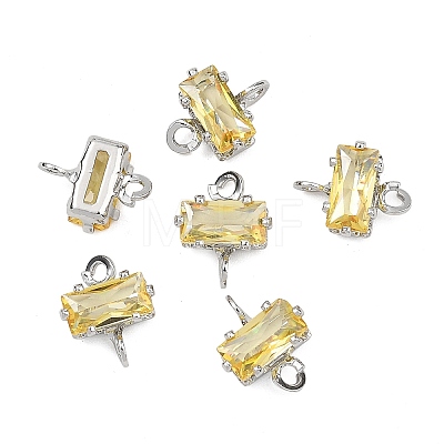 SHEGRACE Brass Pave Cubic Zirconia Rectangle Connector Charms XGRQ2O670-438C-P-1