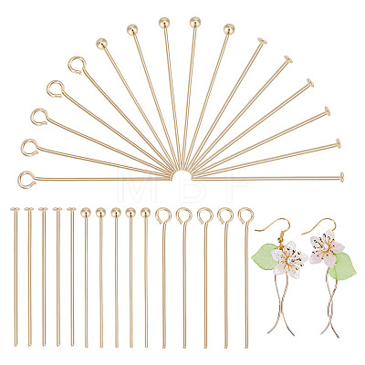 210Pcs 3 Styles Brass Head Pins KK-DR0001-28A-1