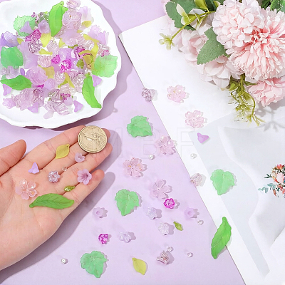 DIY Leaf Flower Findings Kits DIY-PA0001-64B-1
