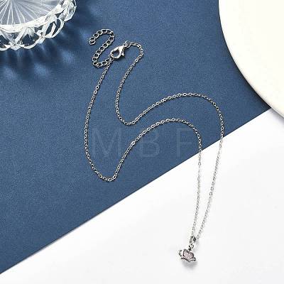 Light Rose Rhinestone Crown Pendant Necklace with Cable Chains NJEW-FZ00019-1