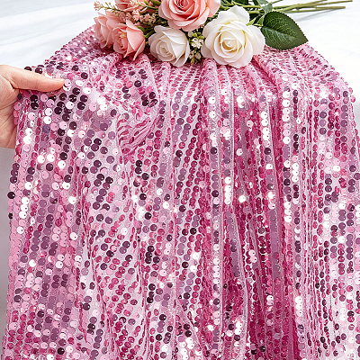 Polyester Reversible Sequin Fabrics DIY-WH0786-70-1