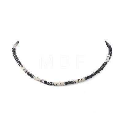 Glass & Non-magnetic Synthetic Hematite Bead Necklaces NJEW-JN04287-1