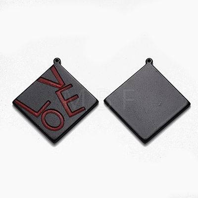 Spray Painted Cellulose Acetate(Resin) Pendants KY-R018-02-1