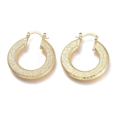 Brass Hoop Earrings EJEW-P264-A14-G-1