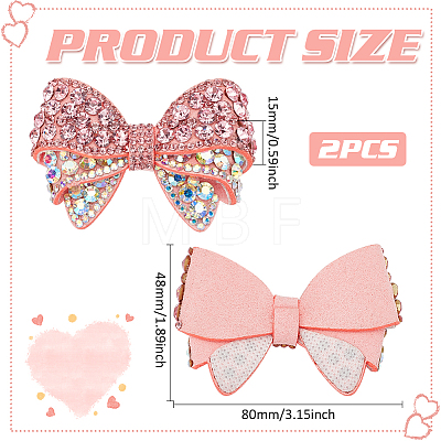 2Pcs Polyester Bowknot Shoe Decoration AJEW-FG0003-77-1