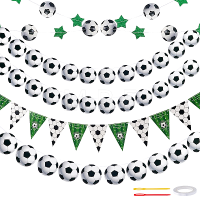 4Pcs 2 Styles Paper Football Hanging Banner DIY-PH0038-66-1