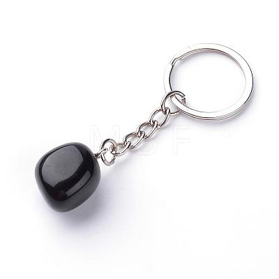 Natural Obsidian Keychain G-Q484-D03-1