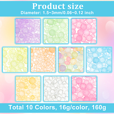 Olycraft 160g 10 Colors Luminous Frosted Glass Beads GLAA-OC0001-34-1