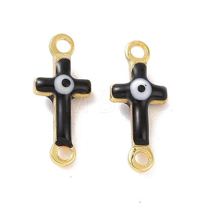 Brass Enamel Connector Charms KK-J302-08G-03-1