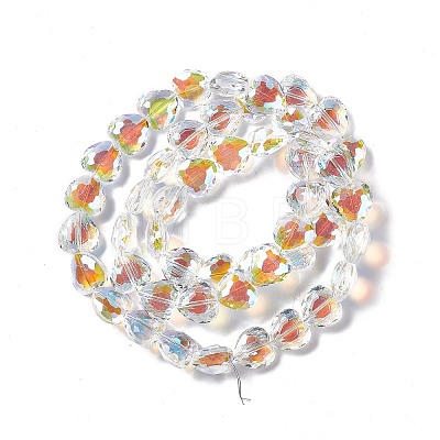 Transparent Electroplate Glass Beads Strands EGLA-E030-01N-1