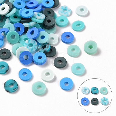 Handmade Polymer Clay Beads Strands CLAY-R089-6mm-T02B-1