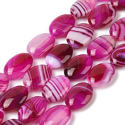 Natural Striped Agate/Banded Agate Beads Strands G-Q182-01-1