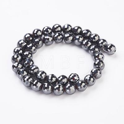 Non-magnetic Synthetic Hematite Beads Strands G-G726-03-10mm-1