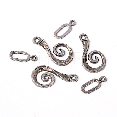 Tibetan Style Alloy Hook Clasps X-LF5077Y-1