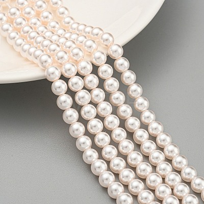 Glass Pearl Beads Strands HY-G002-01C-03-1