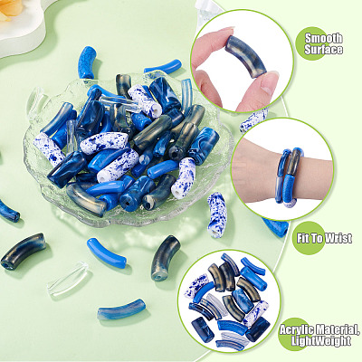 80Pcs 8 Styles Mixed Styles Acrylic Beads Sets MACR-TA0002-99A-1