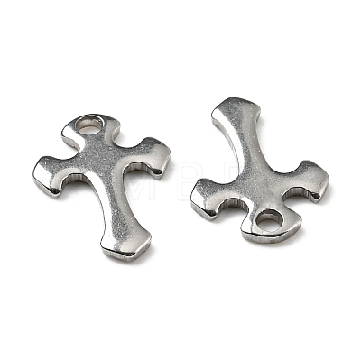 201 Stainless Steel Tiny Cross Charms STAS-F139-025P-1
