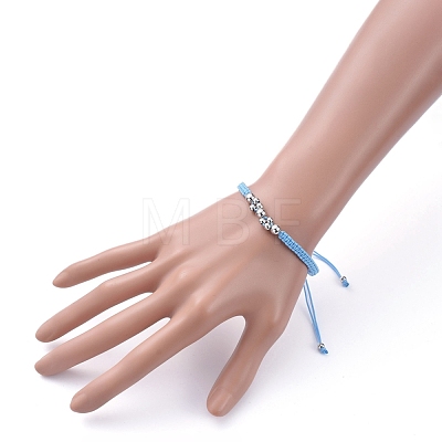 Adjustable Nylon Thread Braided Bead Bracelets BJEW-JB05289-02-1