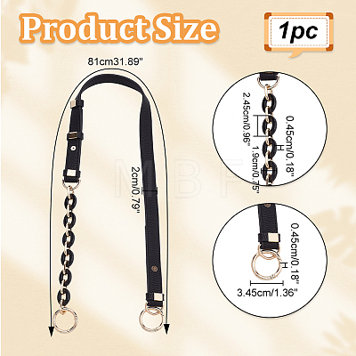 PU Leather & Acrylic Bag Straps FIND-WH0418-04LG-1
