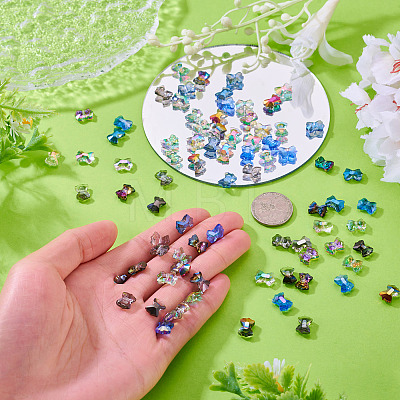 80Pcs 8 Colors Electroplate Glass Beads FIND-TA0010-08-1