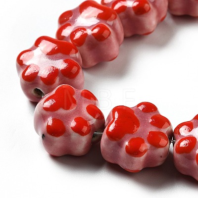 Handmade Printed Porcelain Beads X1-PORC-F005-02D-1