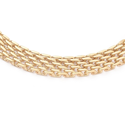 Vacuum Plating 304 Stainless Steel Mesh Chain Necklaces NJEW-O123-06G-1