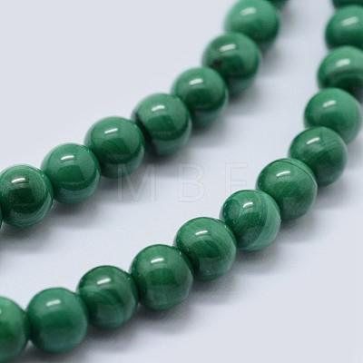 Natural Malachite Beads Strands G-F571-27AB1-10mm-1