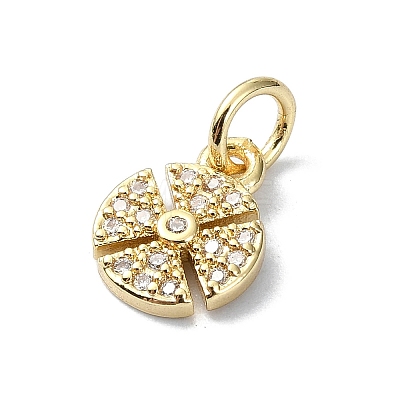 Brass Micro Pave Claer Cubic Zirconia Charms KK-H475-42G-1