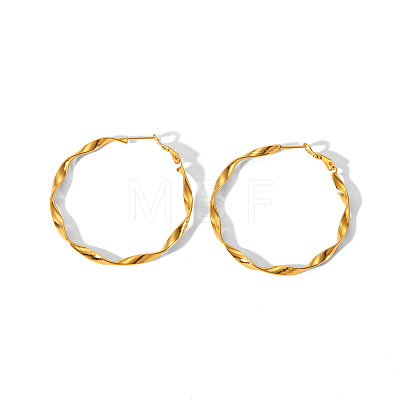Fashionable 304 Stainless Steel Twist Circle Hoop Earrings AQ2048-1