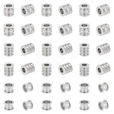 Unicraftale 60Pcs 3 Style 303 Stainless Steel European Beads STAS-UN0055-73-1