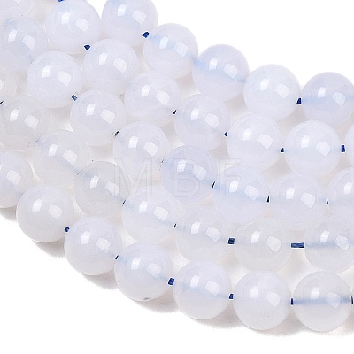 Natural Blue Chalcedony Beads Strands G-K310-C12-8mm-1