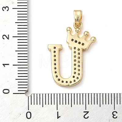 Rack Plating Brass Micro Pave Cubic Zirconia Pendants KK-D535-01U-RS-1