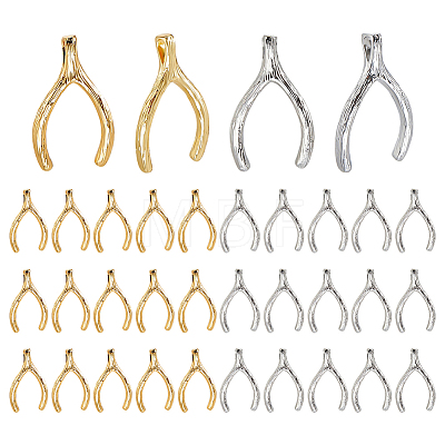 32Pcs 2 Colors Brass Pendants KK-PH0015-45-1
