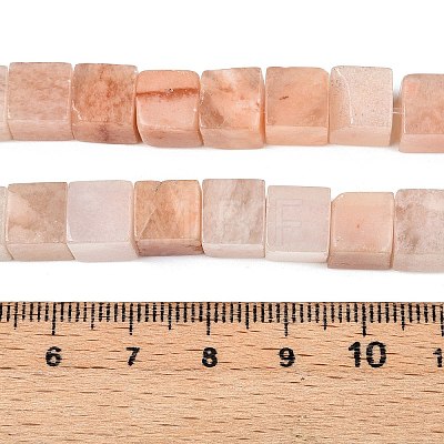 Natural Pink Aventurine Beads Strands G-T139-8x8-36B-1