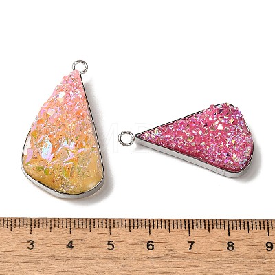 Eletroplated Natural Druzy Agate Pendants G-C143-02-1