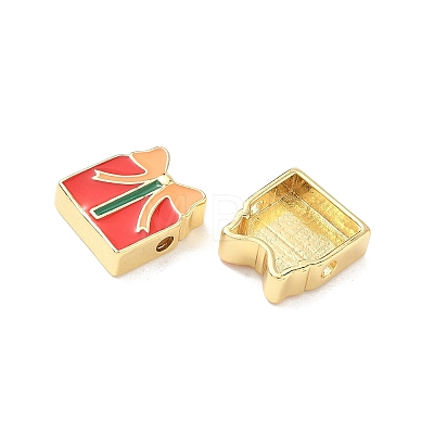 Christmas Brass Enamel Beads KK-I474-G07-1
