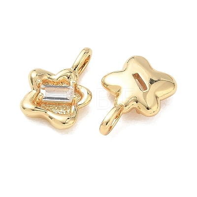 Valentine's Day Brass Micro Pave Clear Cubic Zirconia Charms KK-C259-14G-1