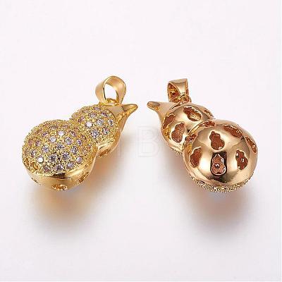 Brass Micro Pave Cubic Zirconia Pendants ZIRC-G091-55G-1