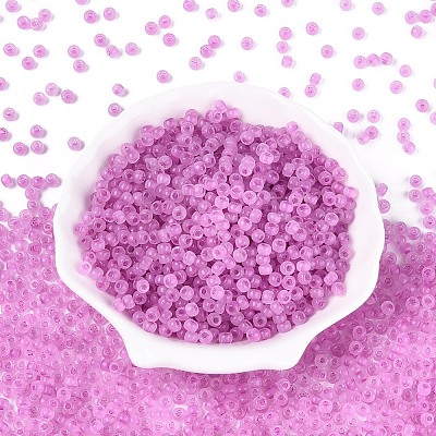 6/0 Transparent Inside Colours Glass Seed Beads SEED-N008-08O-1