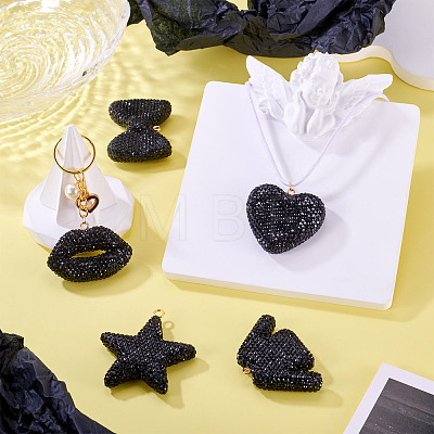 5Pcs 5 Styles Handmade Polymer Clay Pendants RB-BT0001-05D-1